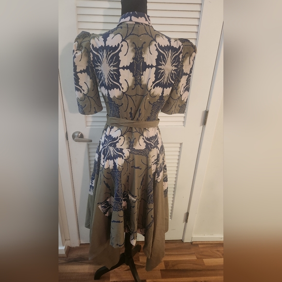 Making the Cut Season olive lace up midi Shirt Dress Sz XS New with tags - Picture 7 of 14